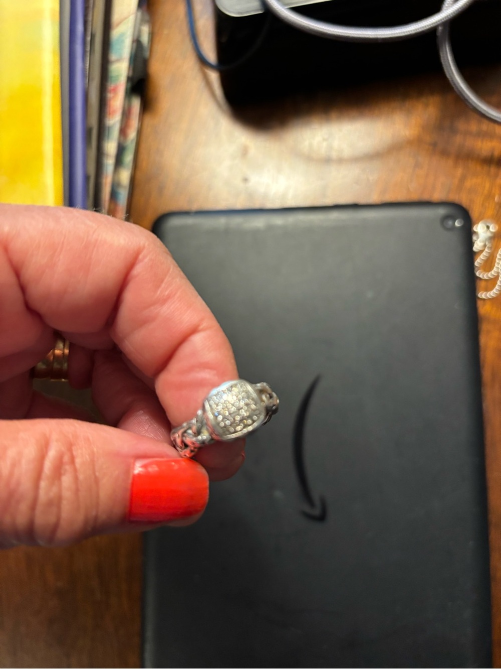 John Hardy Sterling Silver Pavé Cluster Signet Ring in Silver